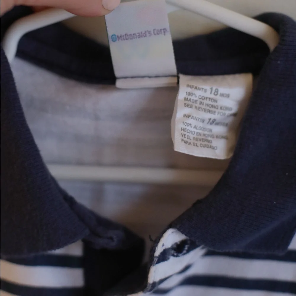 Vintage McBaby Infant‎ Striped Polo Shirt 18 Months Made in Hong Kong